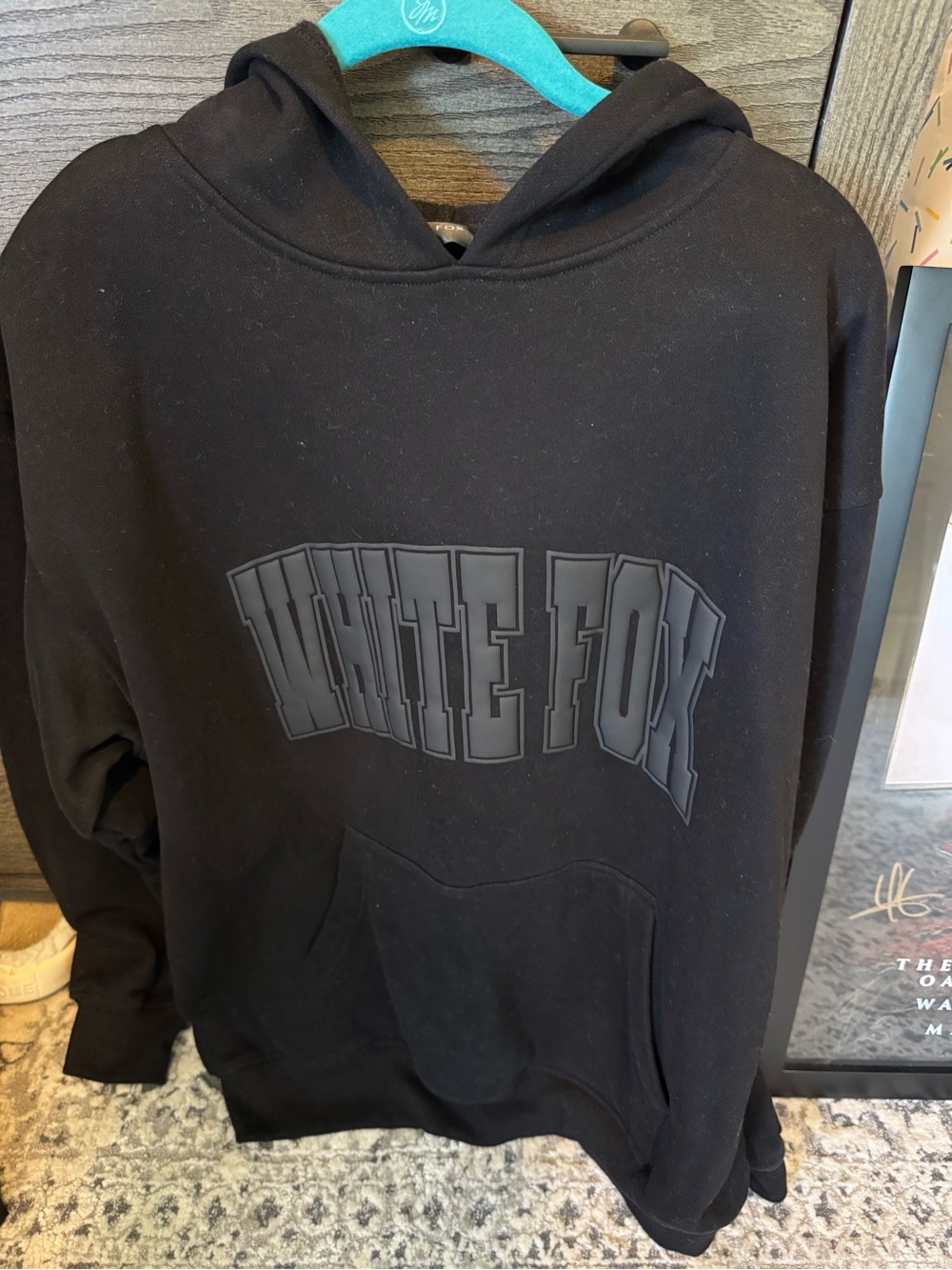 White Fox Boutique Black Logo Hoodie